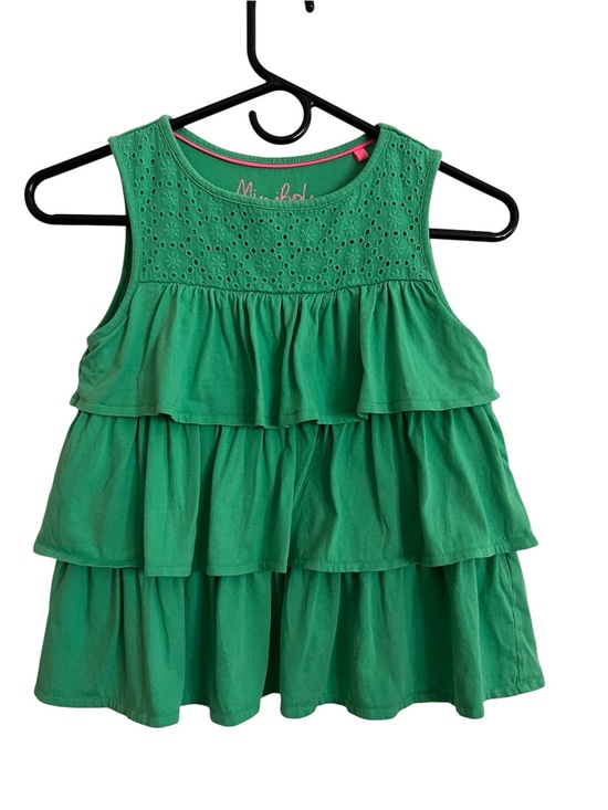 Mini Boden Other - Mini Boden Green Tiered Ruffle Tank Top